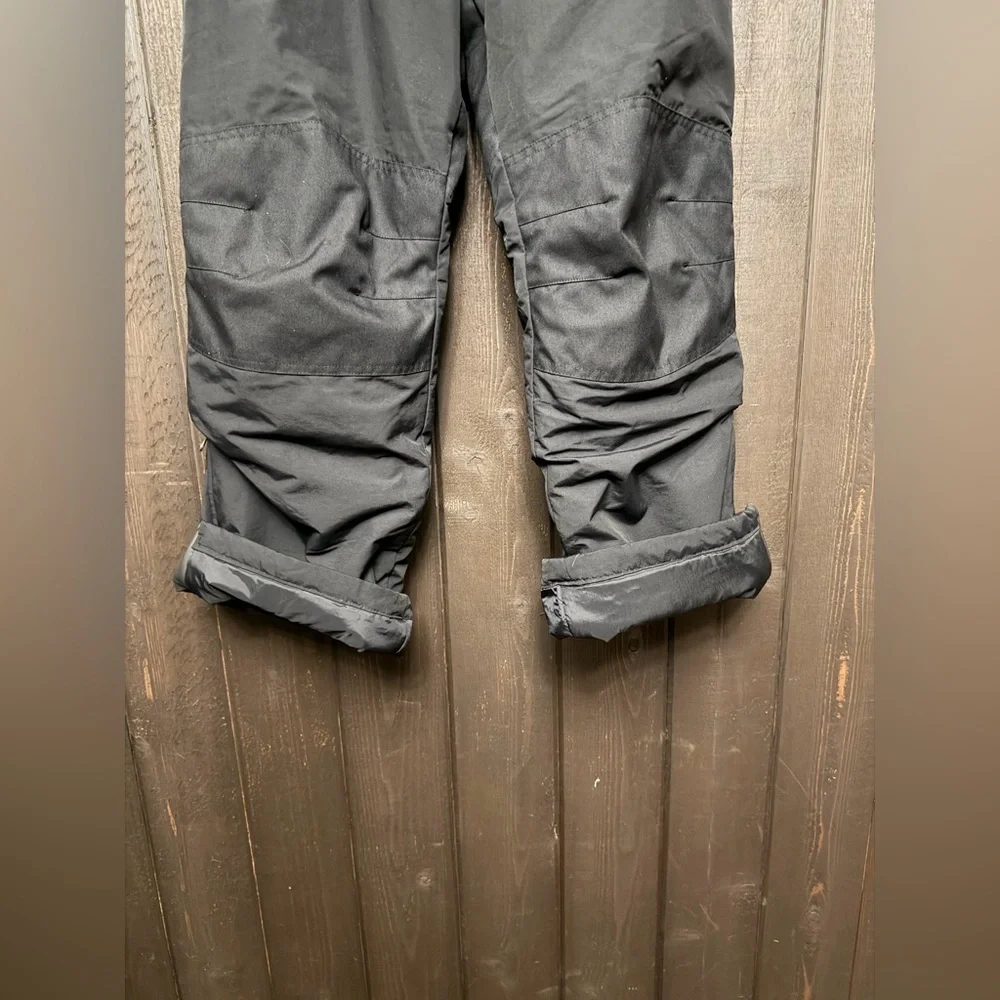 Lands End Kids Ski Snow Board Pants Sz 16 Grow-A-Longs Insulated Black Nylon
